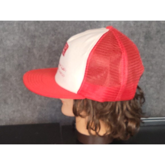 Vintage Tunis Air Cargo Reynolds Trucker Hat Cap Red White Airline Casual Arabic - Picture 5 of 8